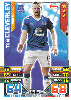 Tom Cleverley Everton 2015/16 Topps Match Attax #104